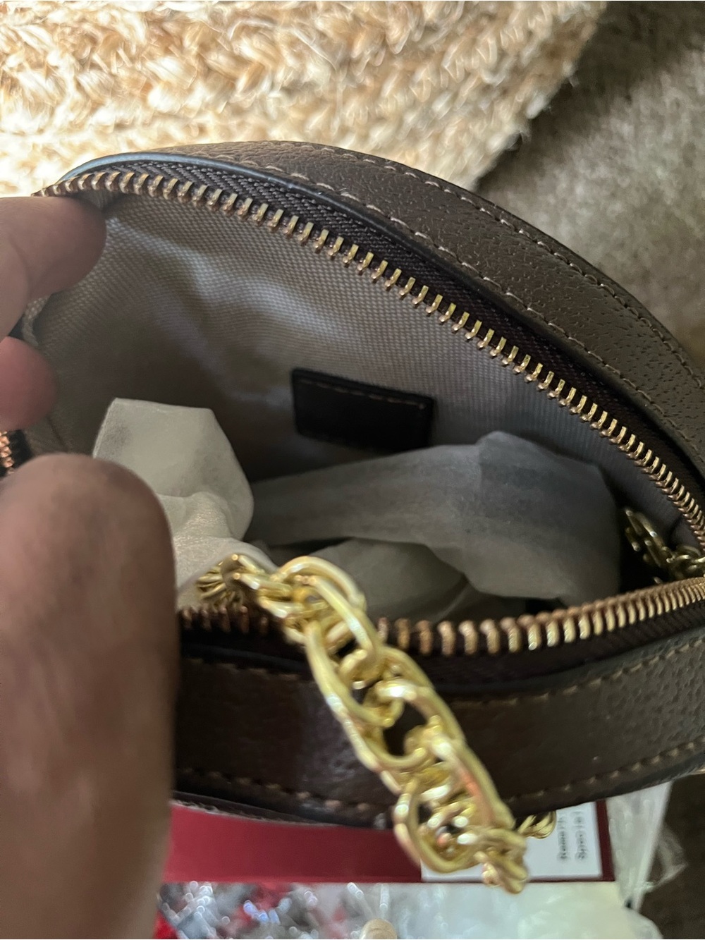 Designer Inspired  Monogram Satchel with chain strap - Picture 4 of 4